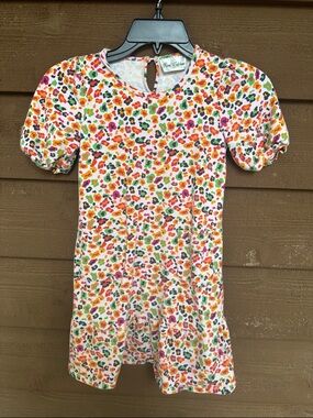 Rare Editions White Dress with Multicolor Leopard Print size 8